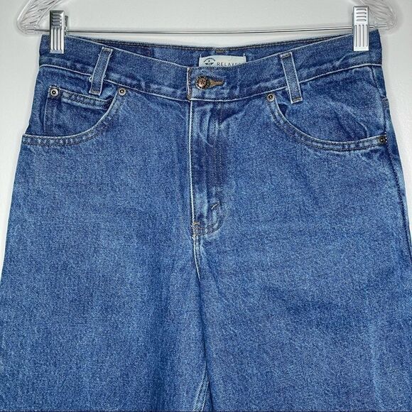 Arizona Jean Co VTG Relaxed Fit Husky Mom Cropped Ankle Raw Hem‎ Denim Jeans - Picture 2 of 7